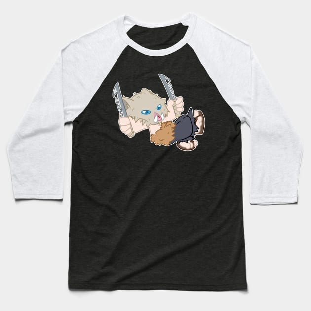 Chibi Demon Slayer inosuke Baseball T-Shirt by kelsmister